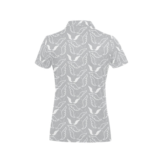 Angel Wings Pattern Print Design 01 Women's Polo Shirt