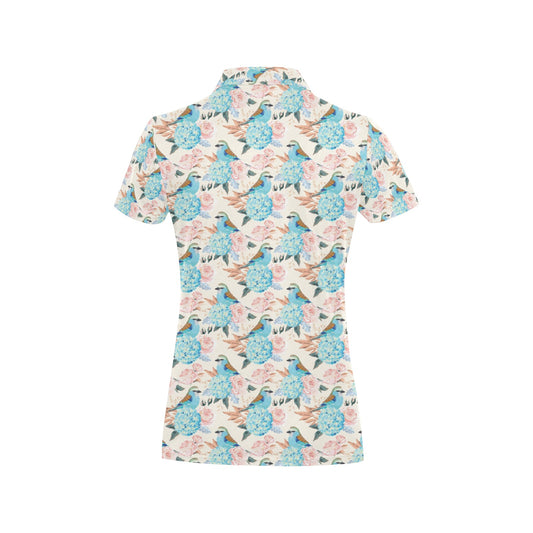 Bluebird Pattern Print Design 03 Women's Polo Shirt