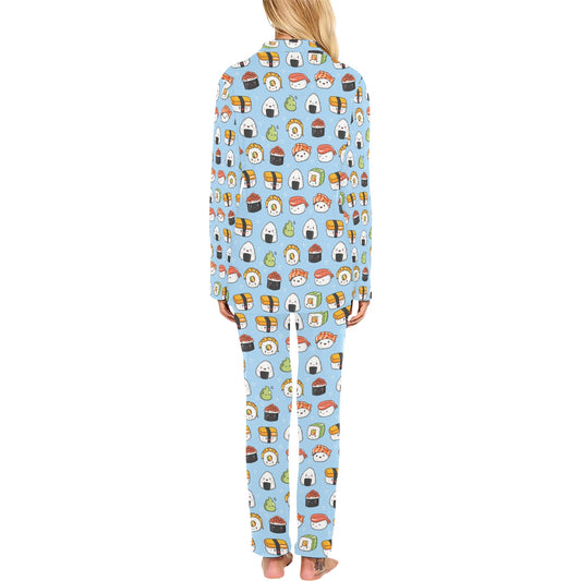 Sushi Print Design LKS303 Women's Long Pajama Set