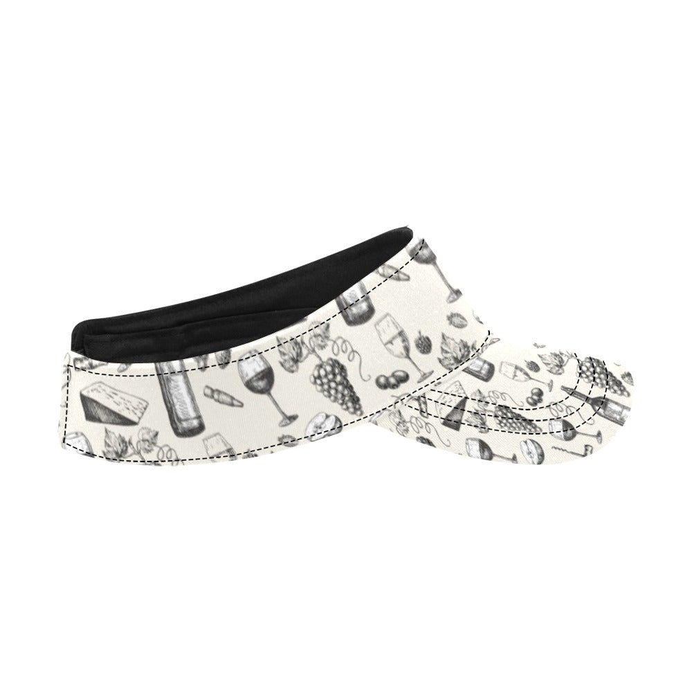 Wine Themed Print Design LKS306 Unisex Sun Visor