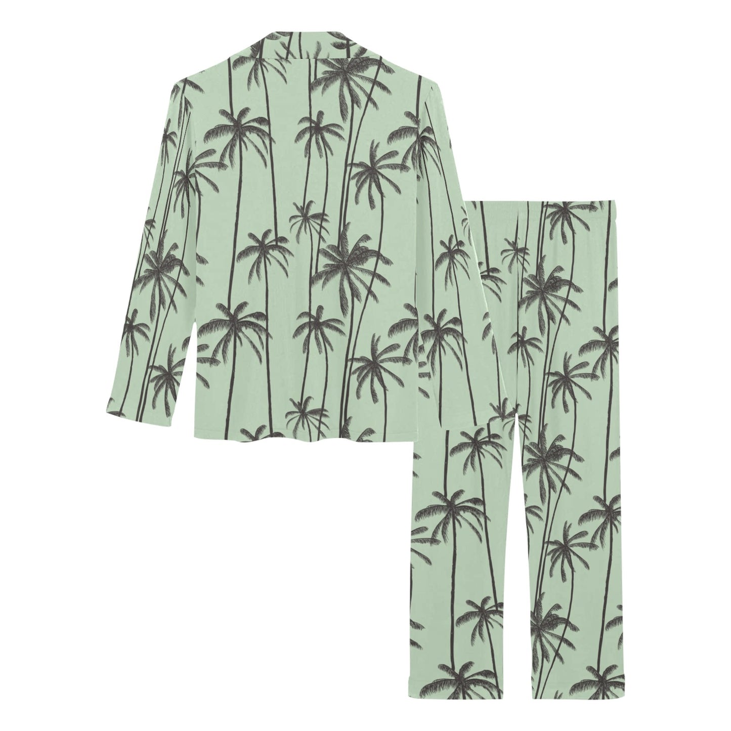 Palm Tree Pattern Print Design A04 Women's Long Pajama Set