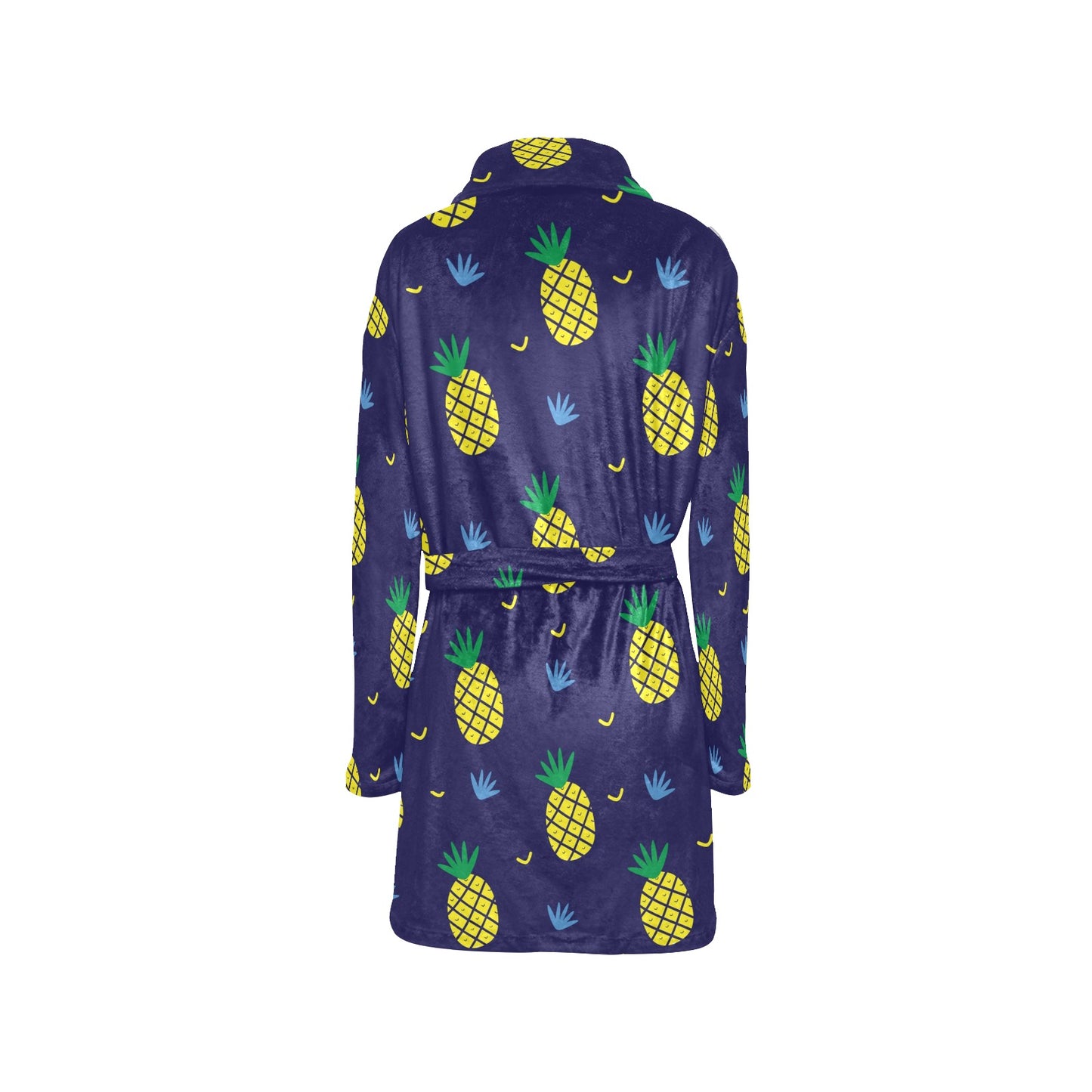 Pineapple Pattern Print Design A01 Women's Fleece Robe