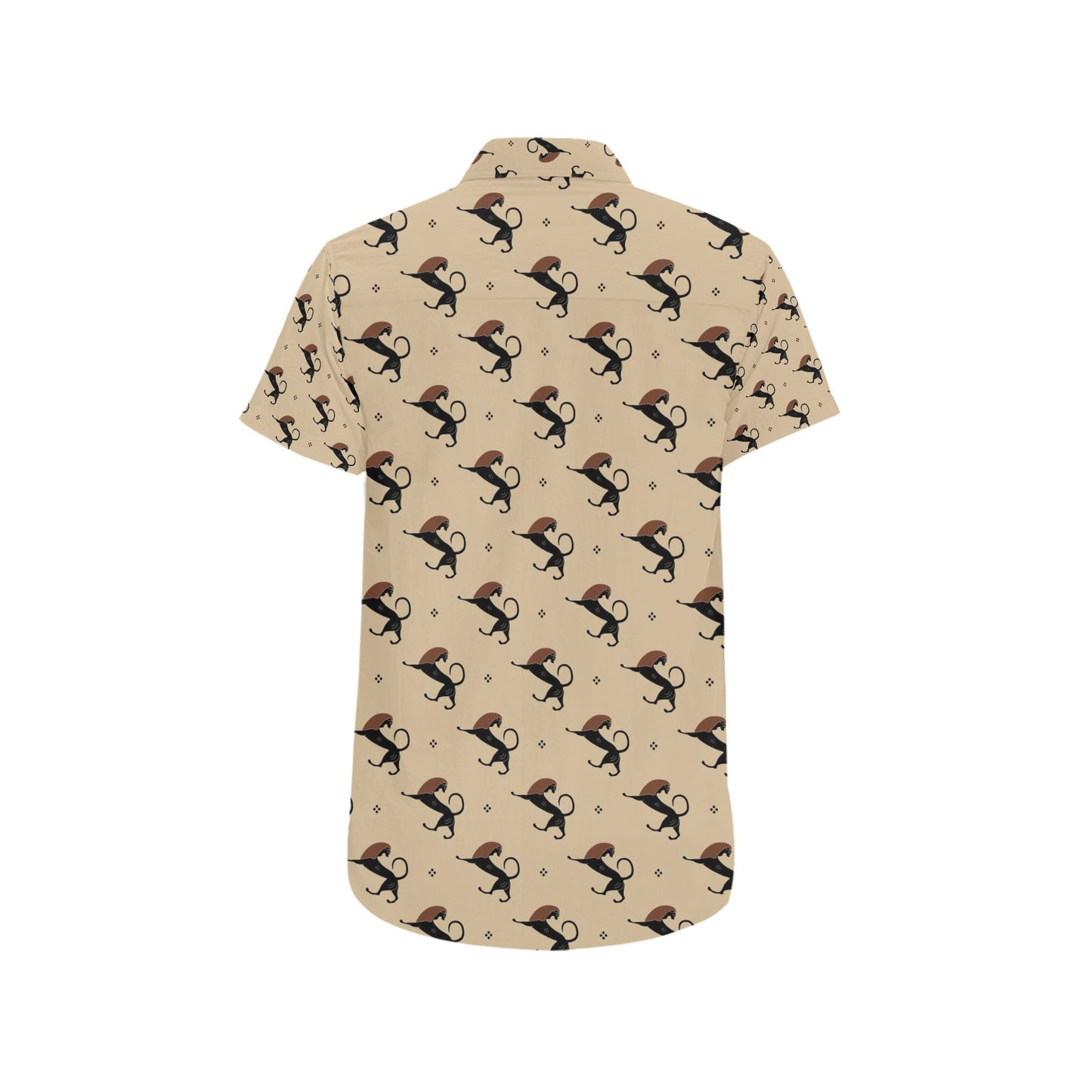 Ancient Greek Print Design LKS3011 Men Short Sleeve Button Up Shirt