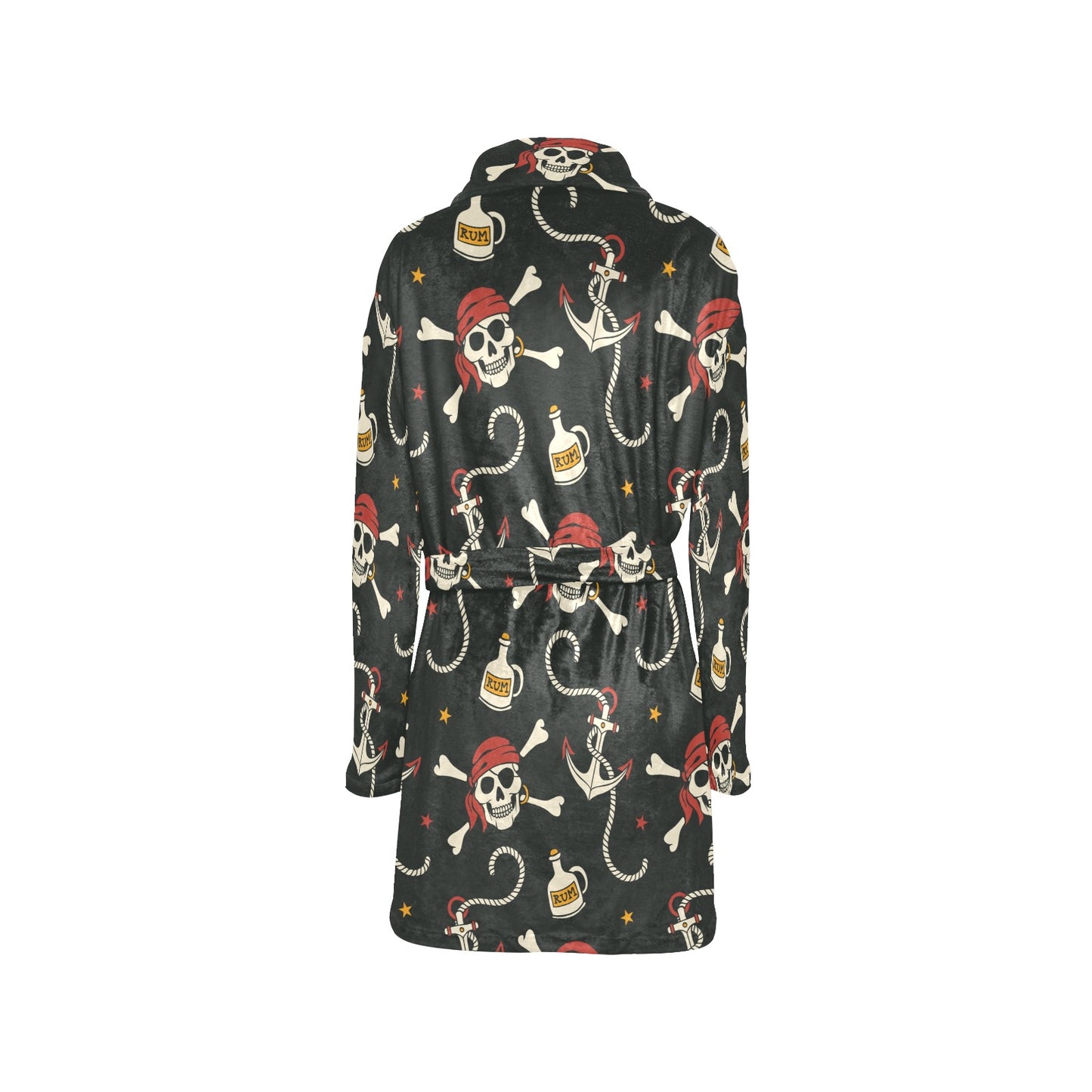 Pirate Pattern Print Design A02 Women's Fleece Robe