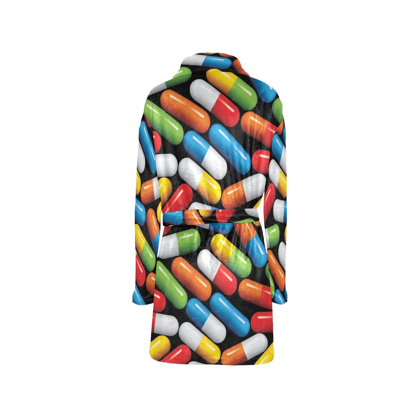 Pill Pattern Print Design A02 Women's Fleece Robe