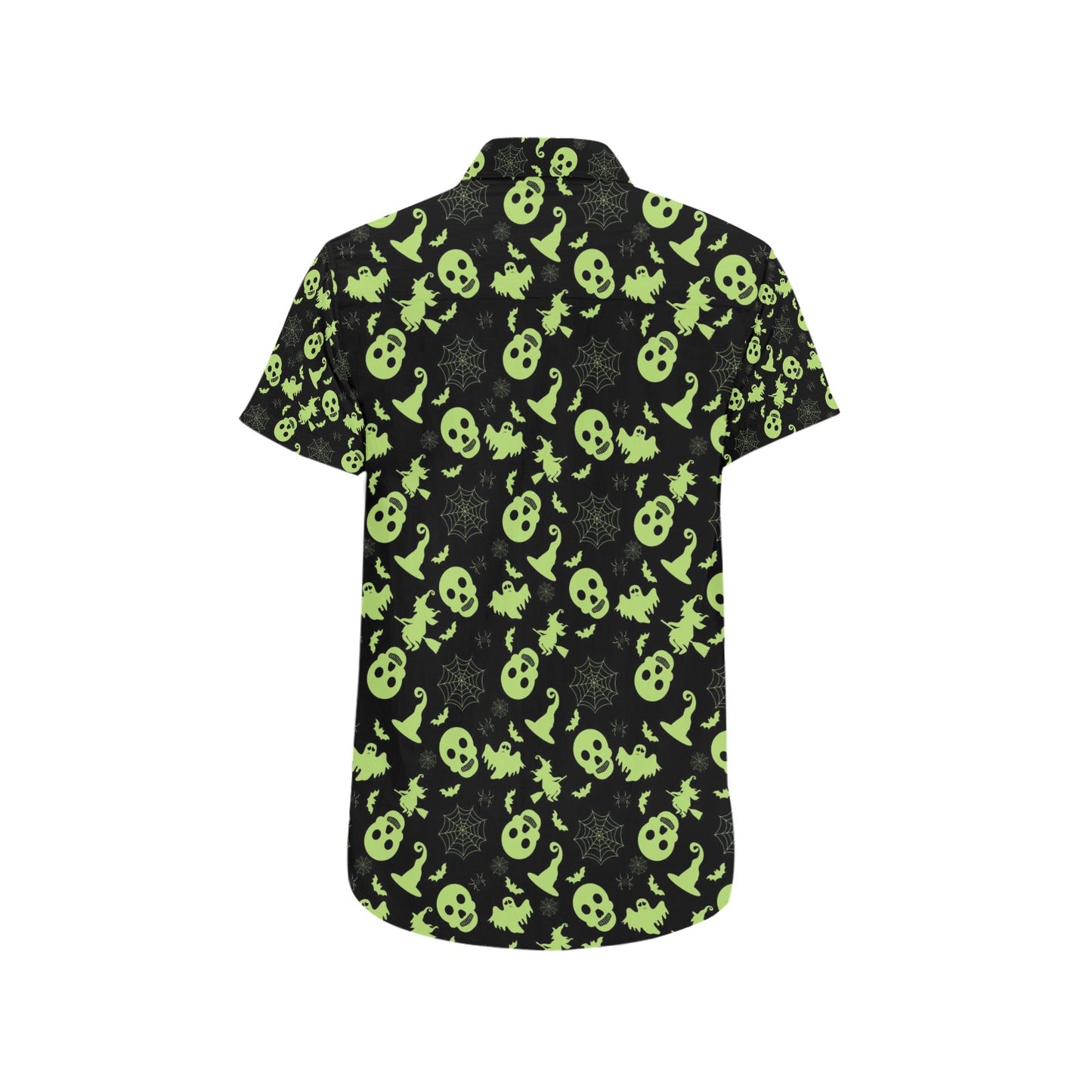 Witch Halloween Print Design LKS306 Men Short Sleeve Button Up Shirt