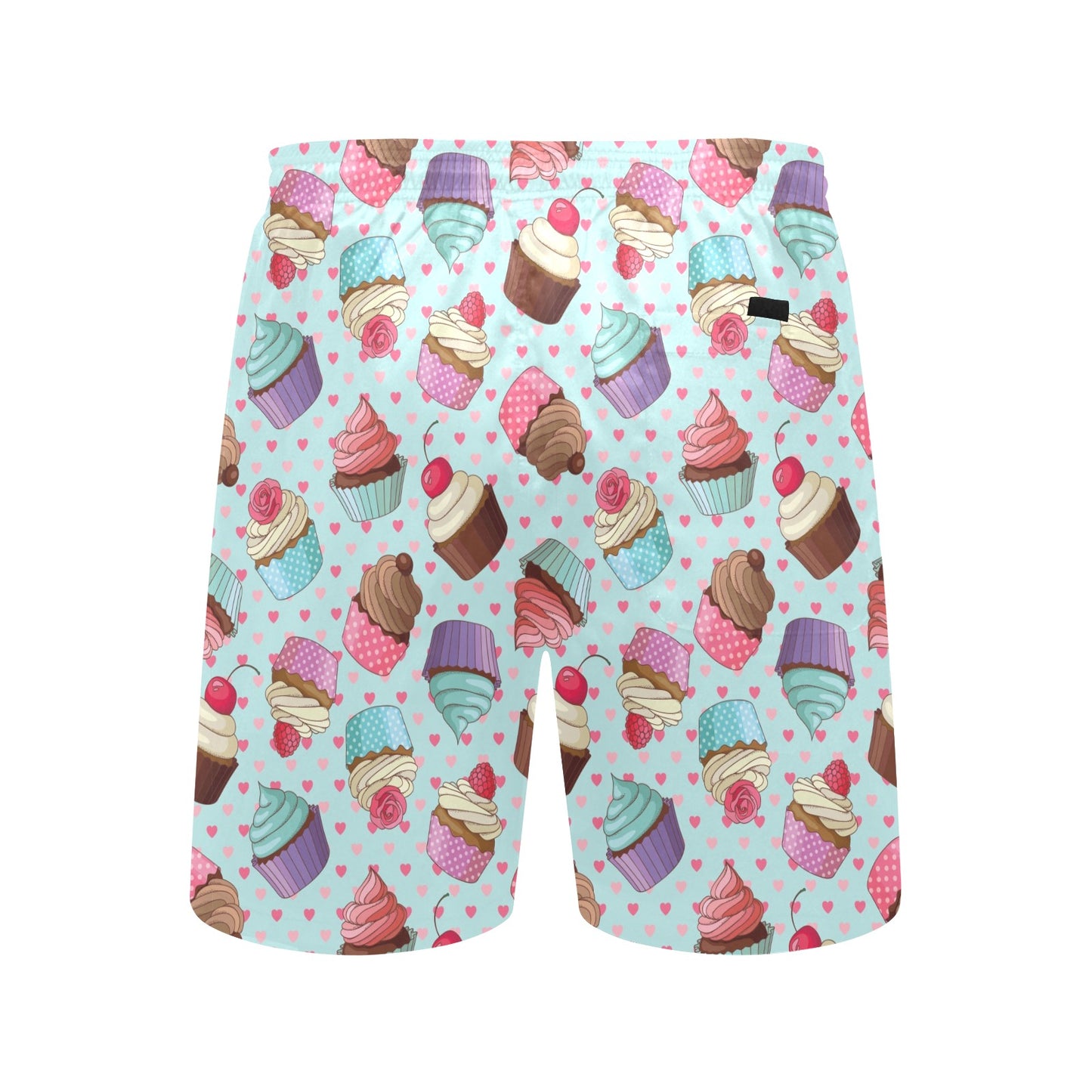 Cupcakes Fancy Heart Print Pattern Men's Swim Trunks Beach Shorts