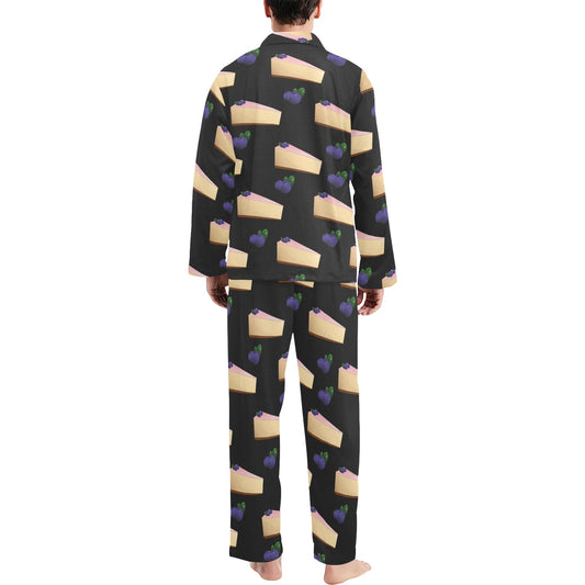 Cheesecake blueberry Pattern Print Design CK01 Men's Long Pajama Set