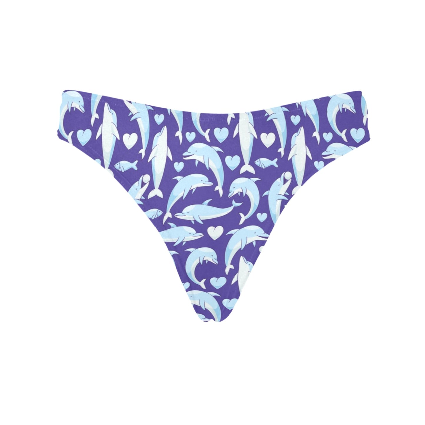 Dolphin Smile Print Pattern Women's Thongs