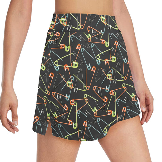 Safety Pin Print Design LKS301 17" Golf & Pickleball Skort with Pockets