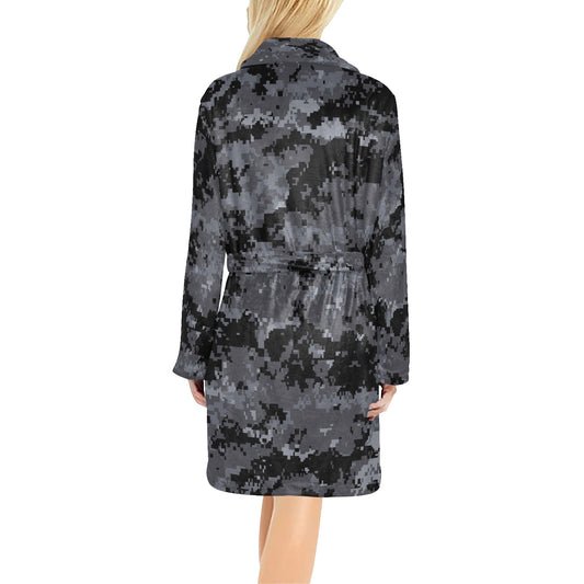 ACU Digital Black Camouflage Women's Fleece Robe