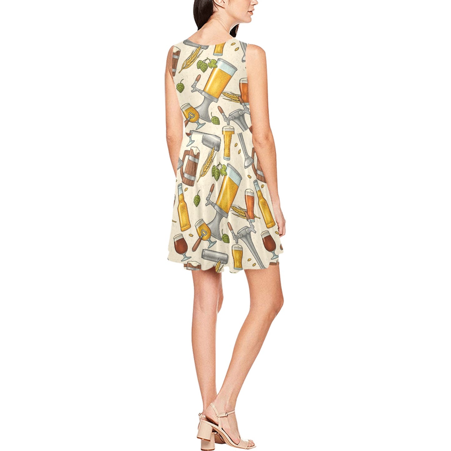 Beer Pattern Print Design 05 Sleeveless Dress