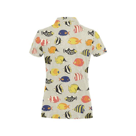 Angelfish Print Design LKS401 Women's Polo Shirt