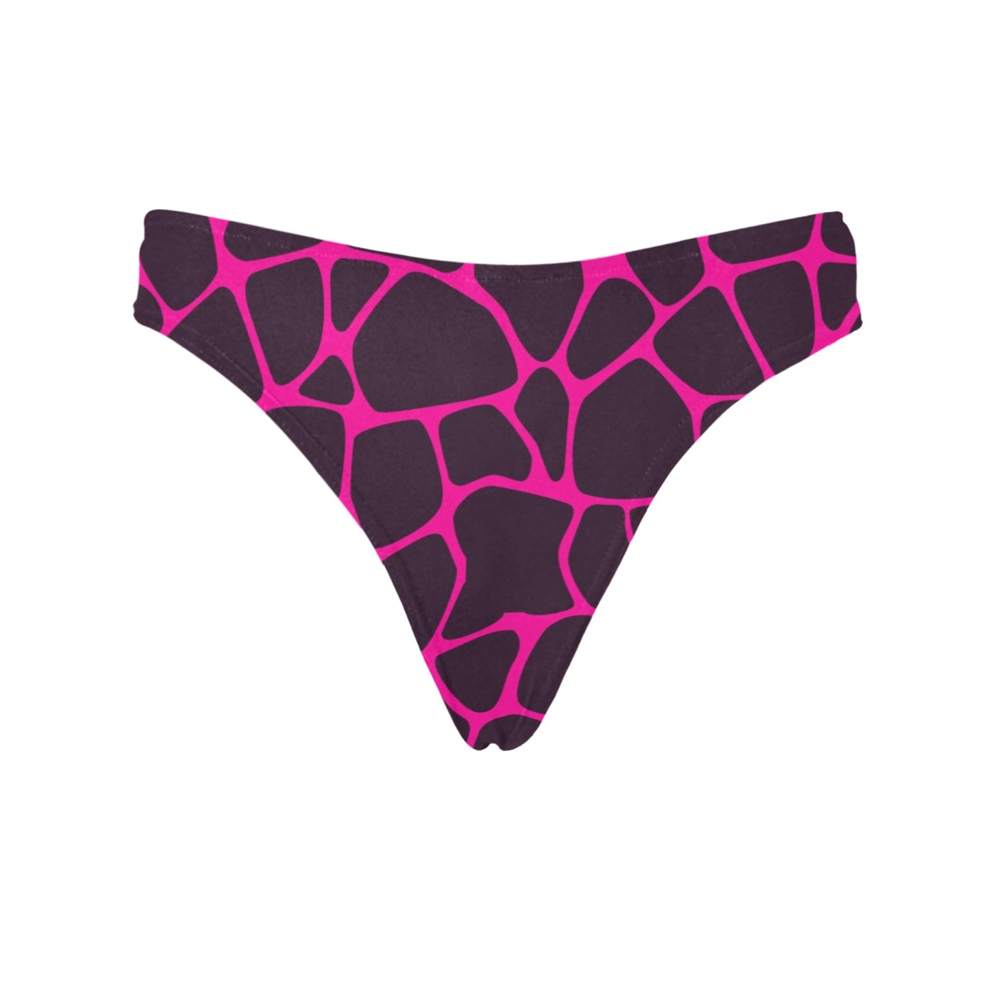 Giraffe Pink Background Texture Print Women's Thongs
