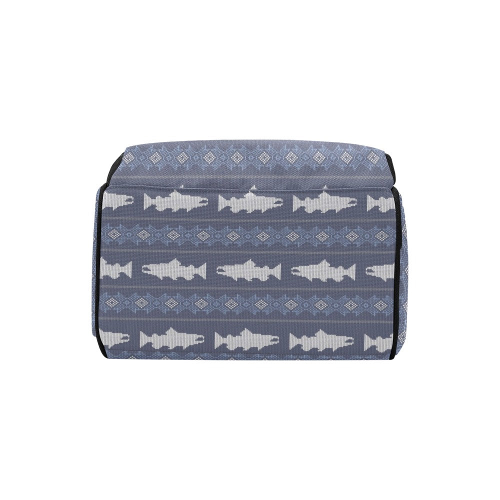 Salmon Fish Knit Style Print Design LKS304 Diaper Bag Backpack