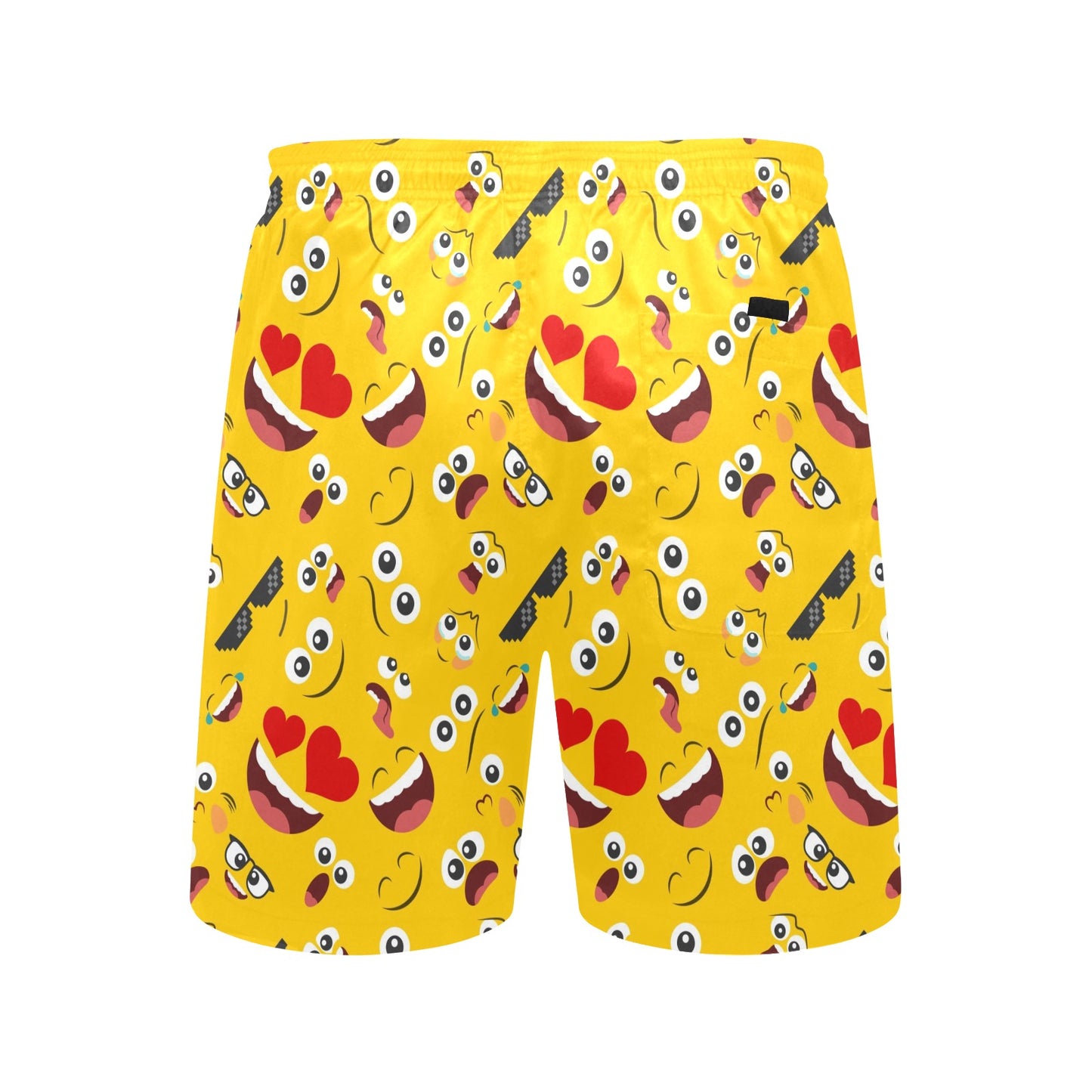 Emoji Face Print Pattern Men's Swim Trunks Beach Shorts