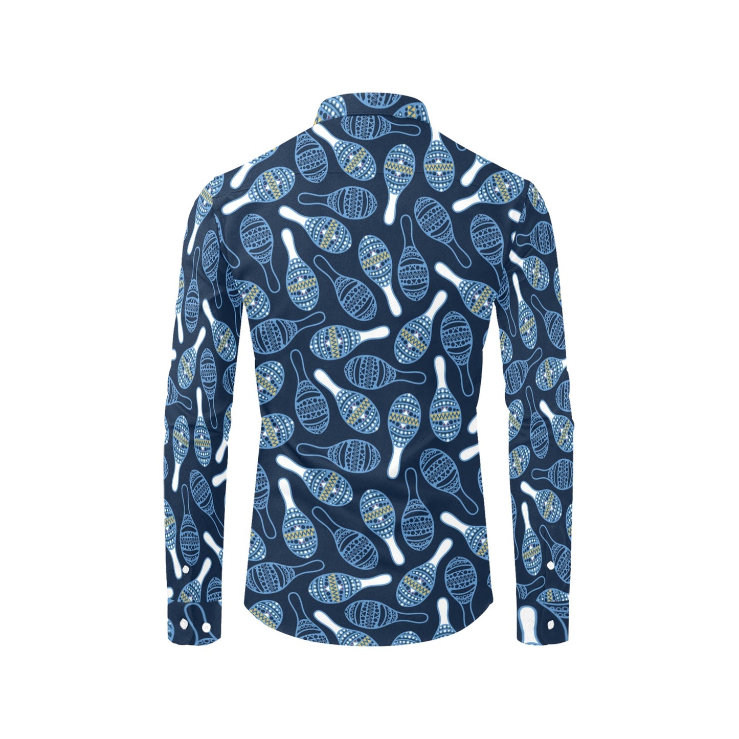 Maracas Print Design LKS401 Men's Long Sleeve Dress Shirt