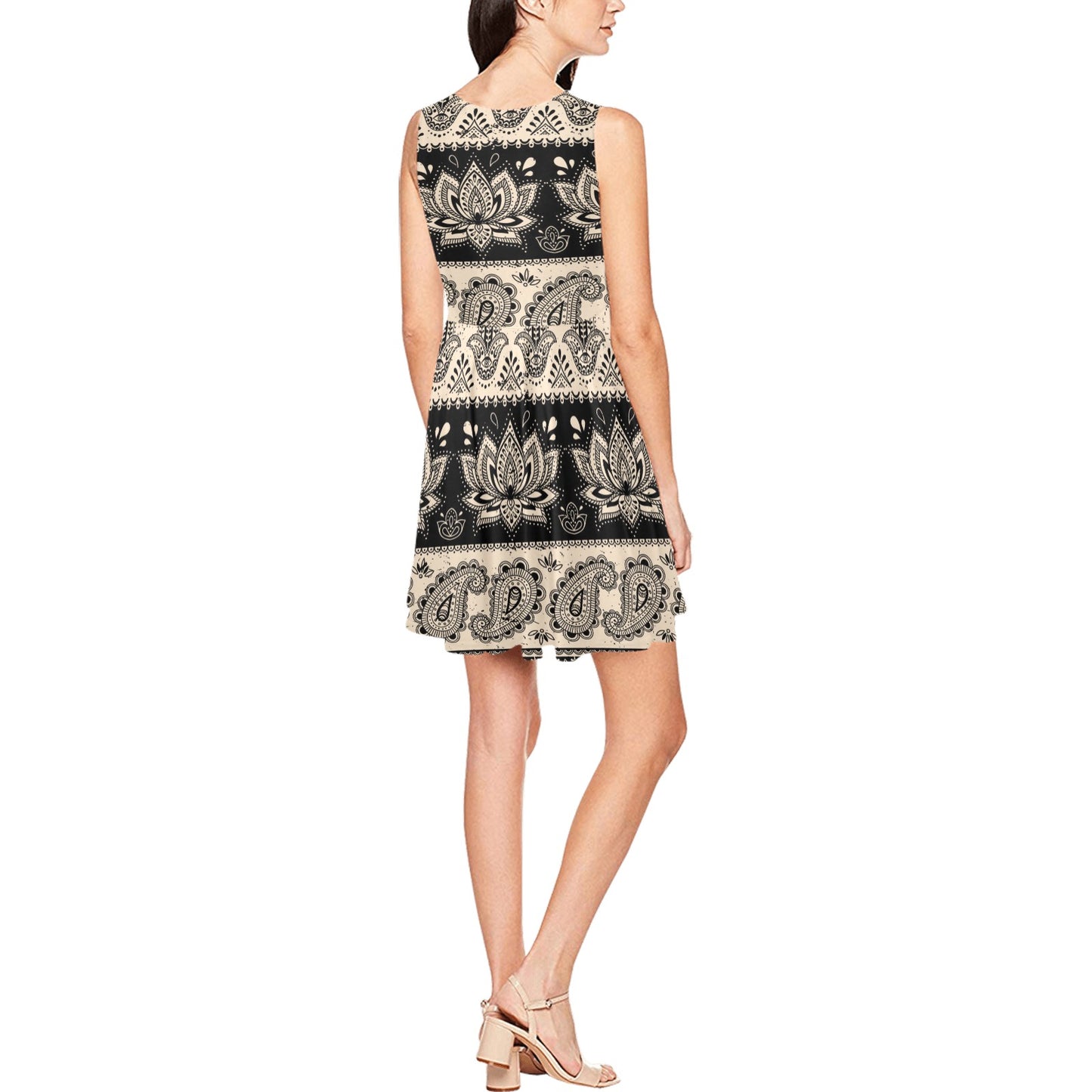 Elephant Hansa Lotus Pattern Sleeveless Dress