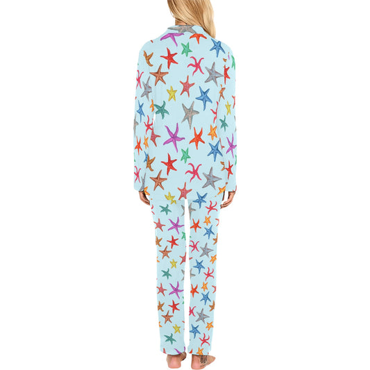 Starfish Print Design LKS402 Women's Long Pajama Set