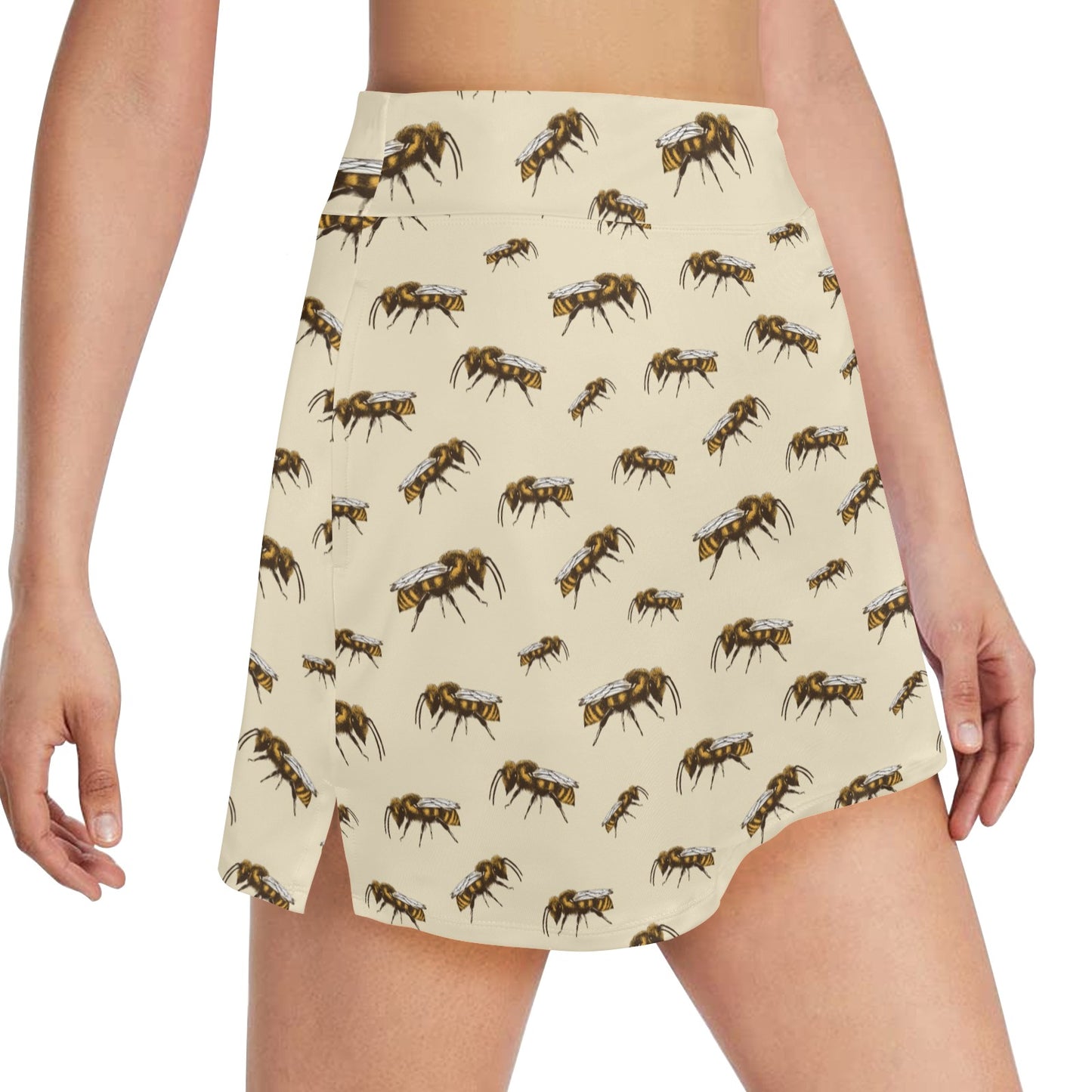 Bee Print Design LKS306 Women's Golf Skirt with Pocket