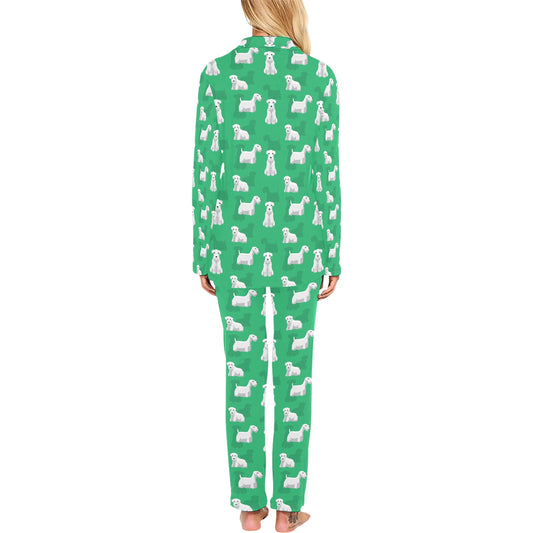Sealyham Terriers Print Design LKS301 Women's Long Pajama Set