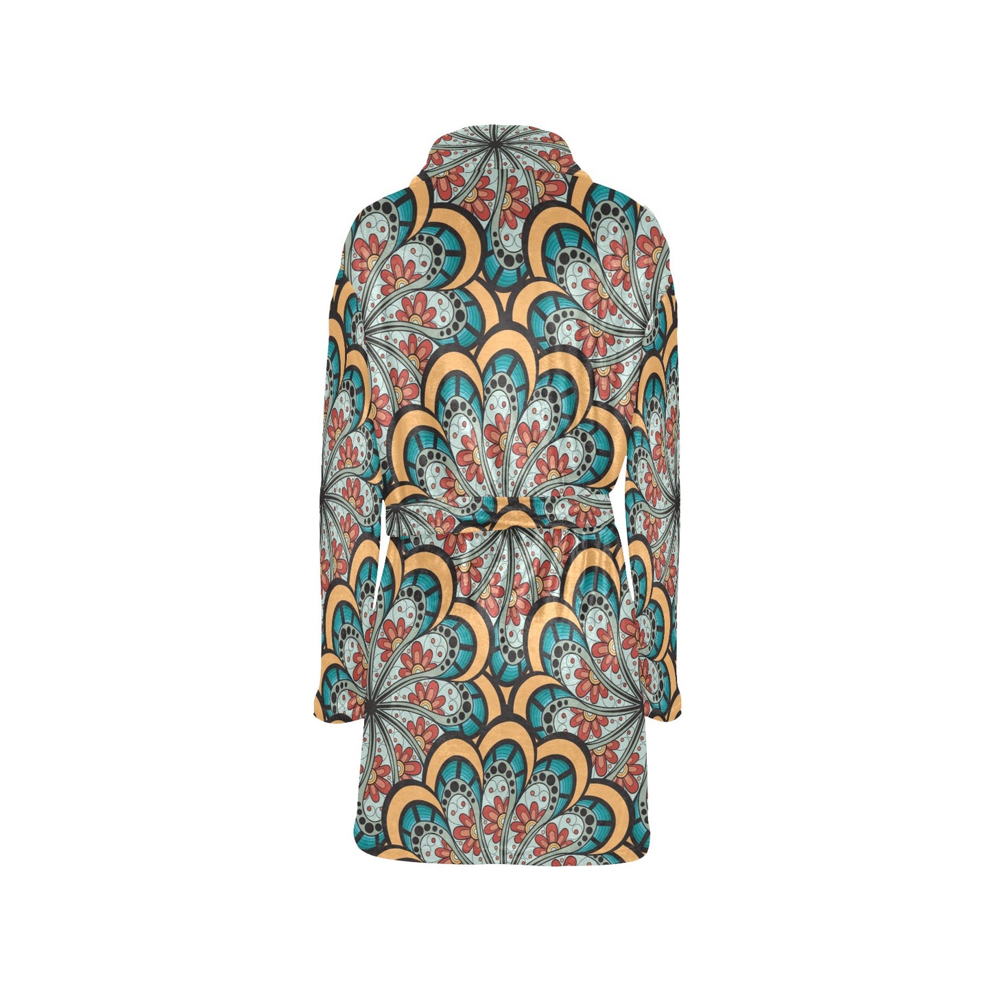 Mandala Pattern Print Design 01 Women's Fleece Robe