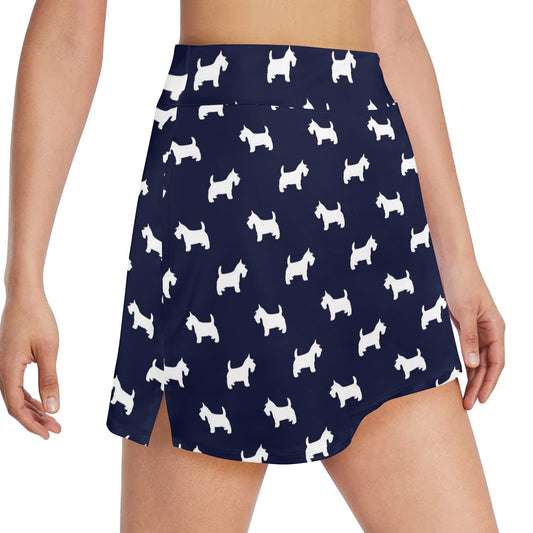 Scottish Terriers Print Design LKS3019 17" Golf & Pickleball Skort with Pockets