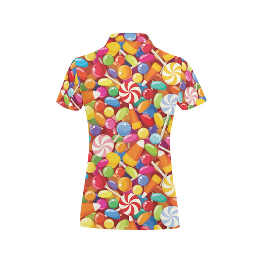 Candy Pattern Print Design 02 Women's Polo Shirt