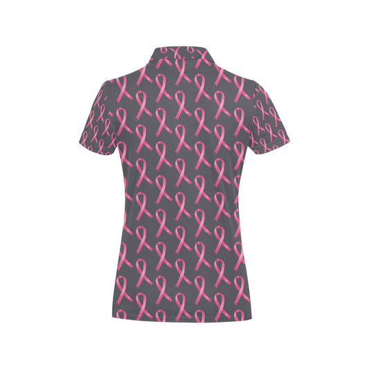 Breast Cancer Awareness Pattern Women's Polo Shirt