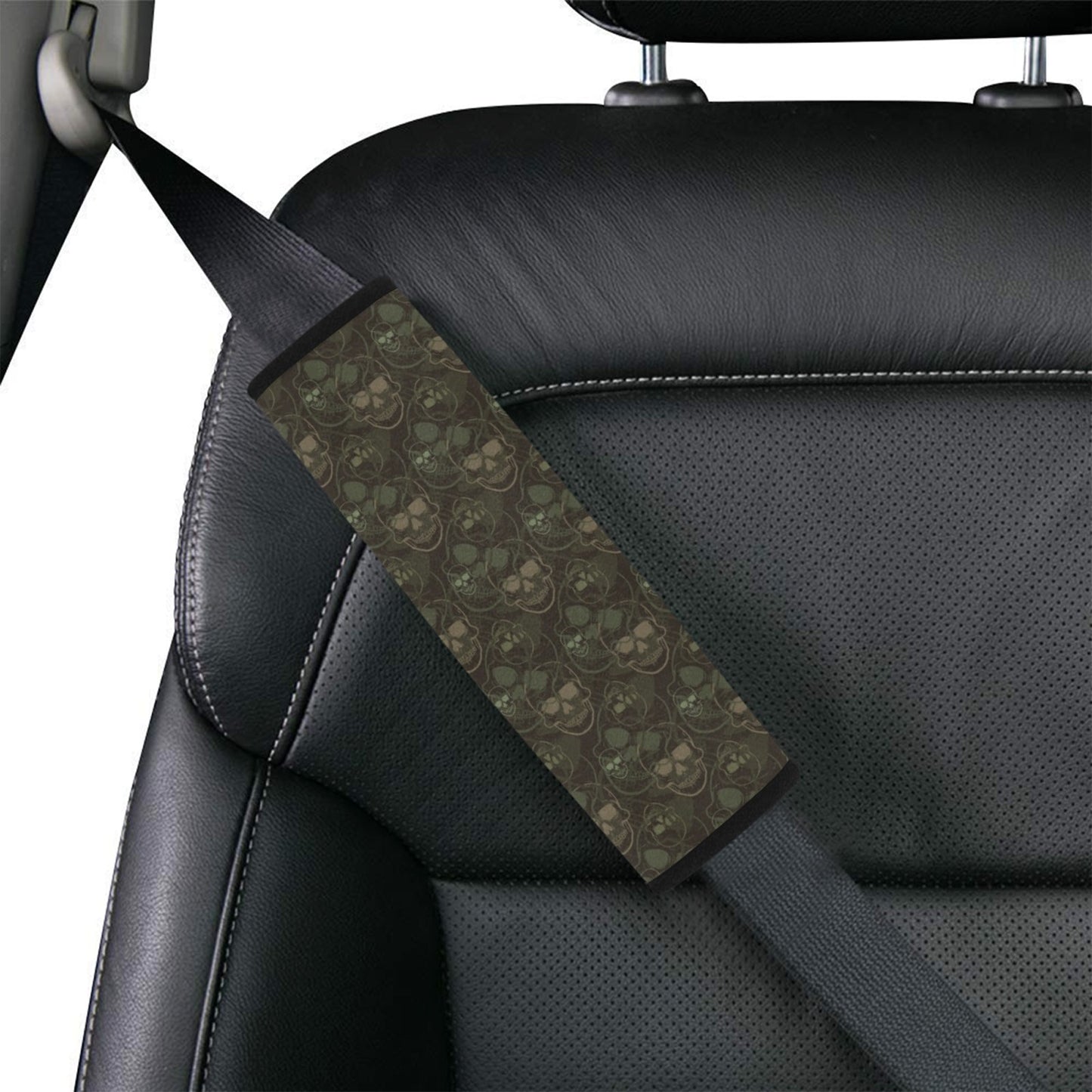 Skull Camo Style Print Design LKS308 Car Seat Belt Cover