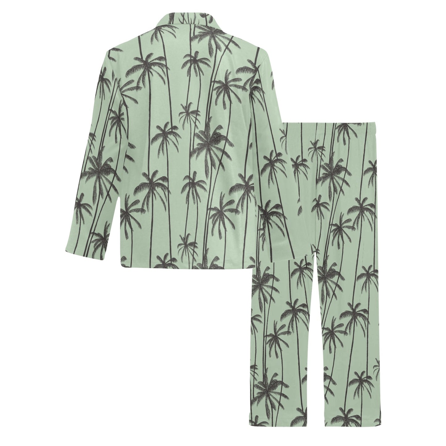 Palm Tree Pattern Print Design A04 Men's Long Pajama Set