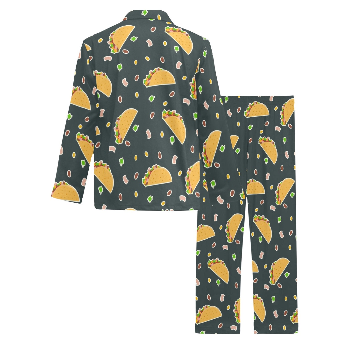Taco Pattern Print Design TC02 Men's Long Pajama Set