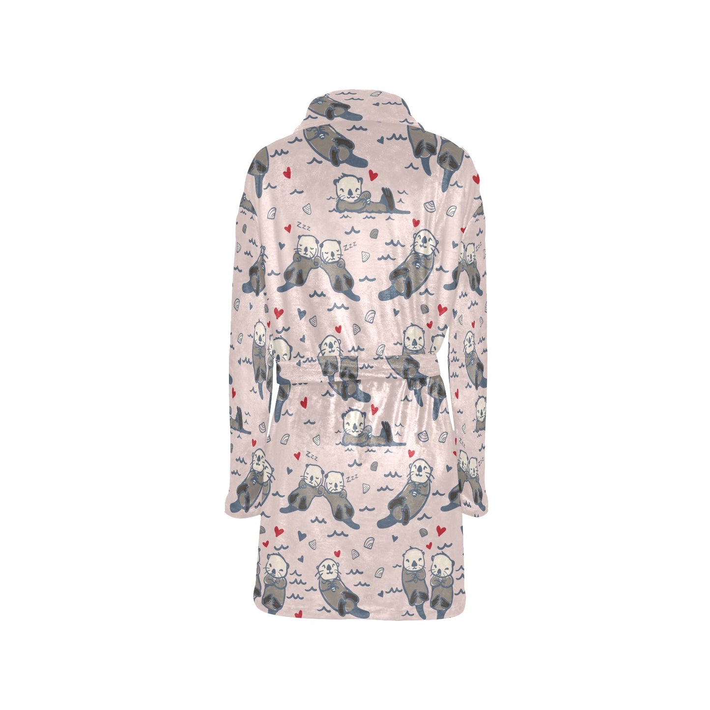 Sea Otter Pattern Print Design 02 Women's Fleece Robe