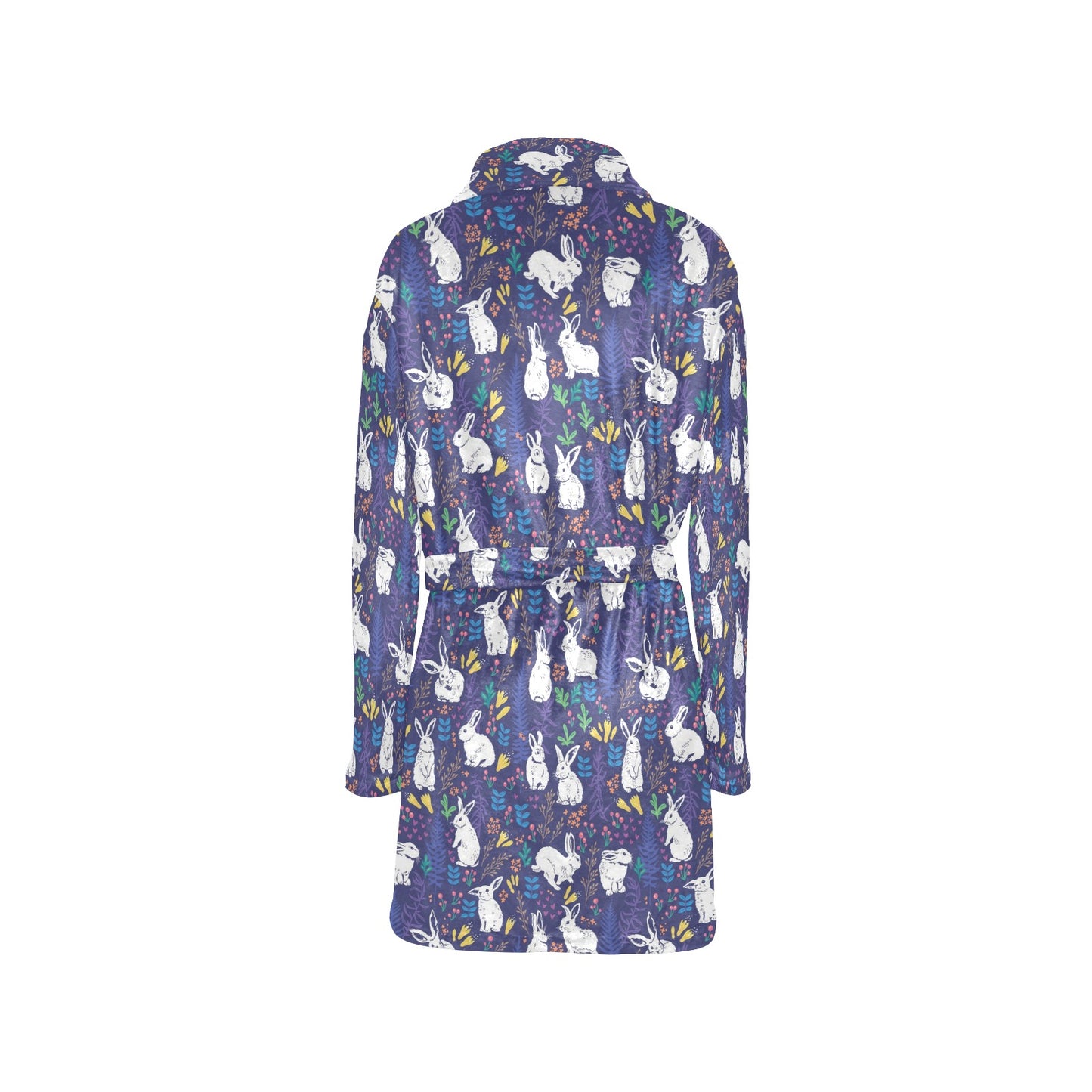Bunny Pattern Print Design 01 Women's Fleece Robe
