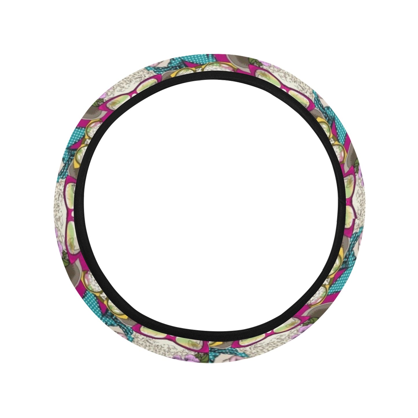 Sheep Print Design LKS403 Steering Wheel Cover with Elastic Edge