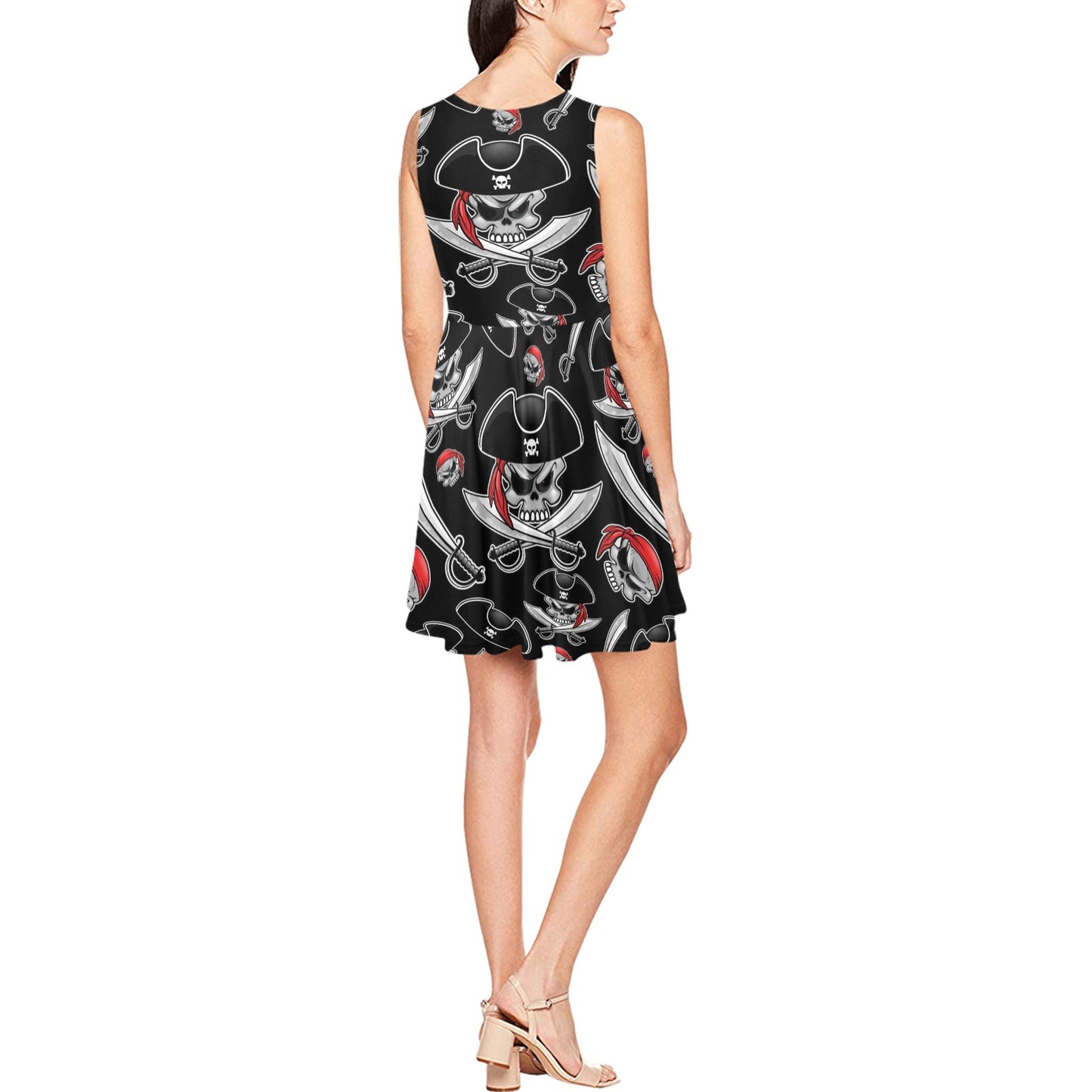 Pirate Pattern Print Design A05 Sleeveless Dress