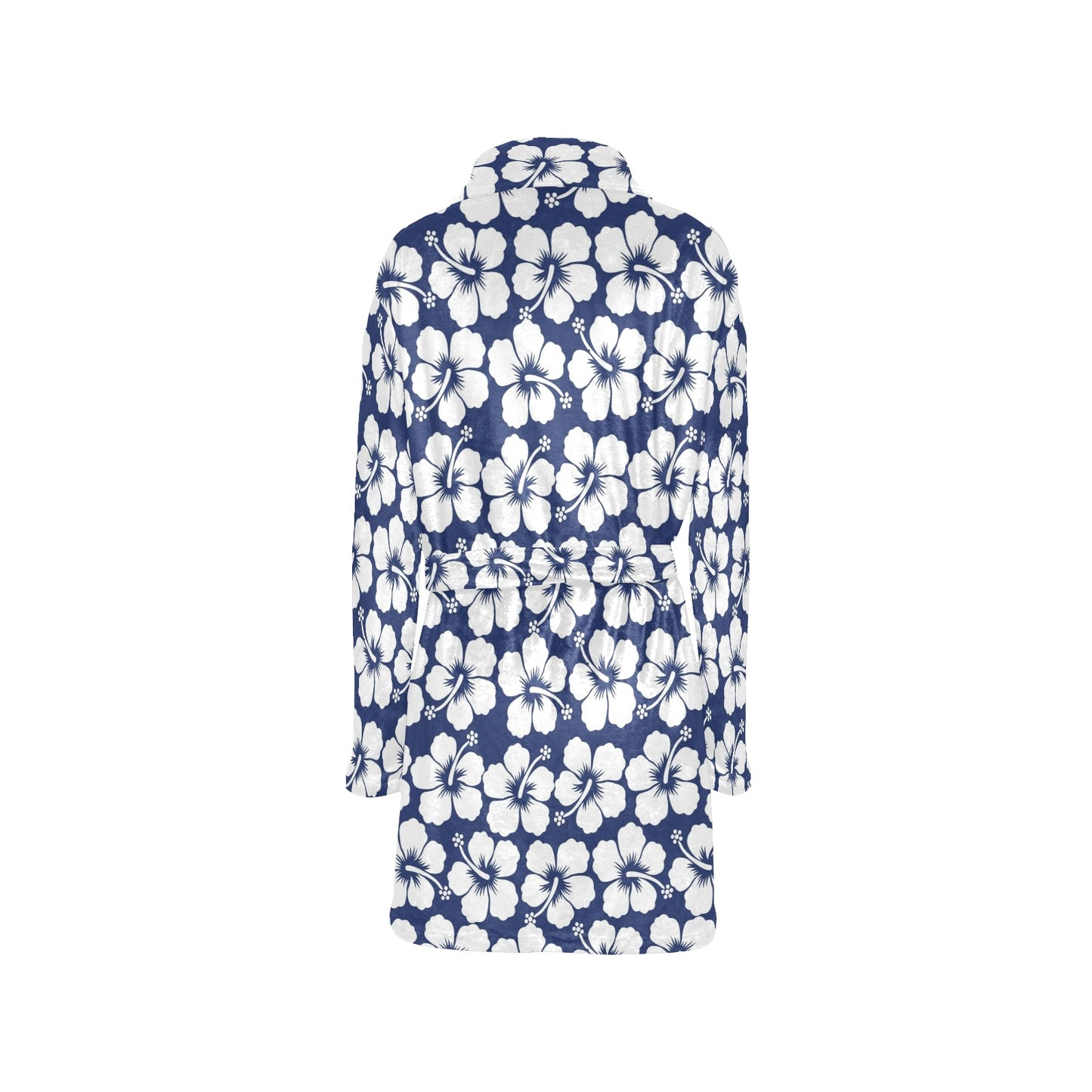 Hibiscus Pattern Print Design HB013 Women's Fleece Robe