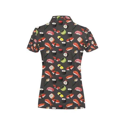 Sushi Design Print Women's Polo Shirt