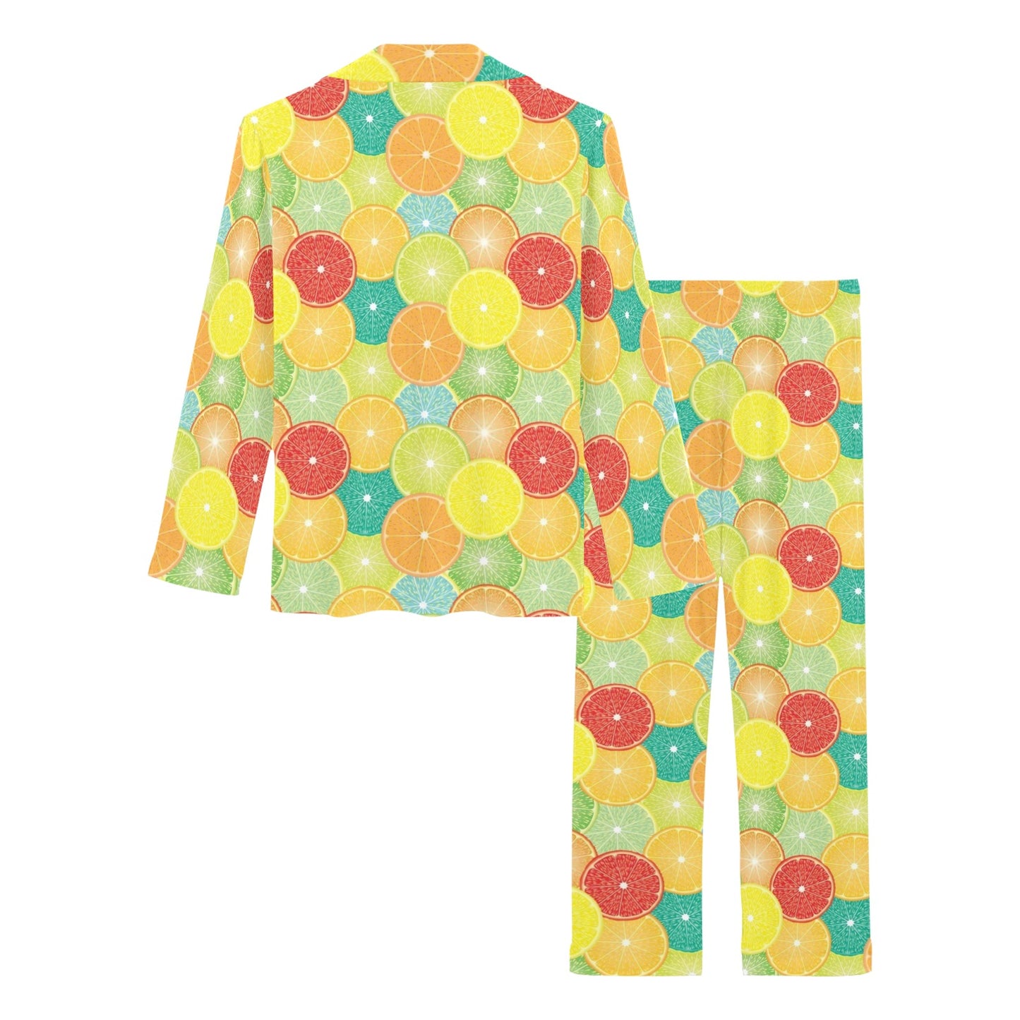Citrus Pattern Print Design 01 Women's Long Pajama Set
