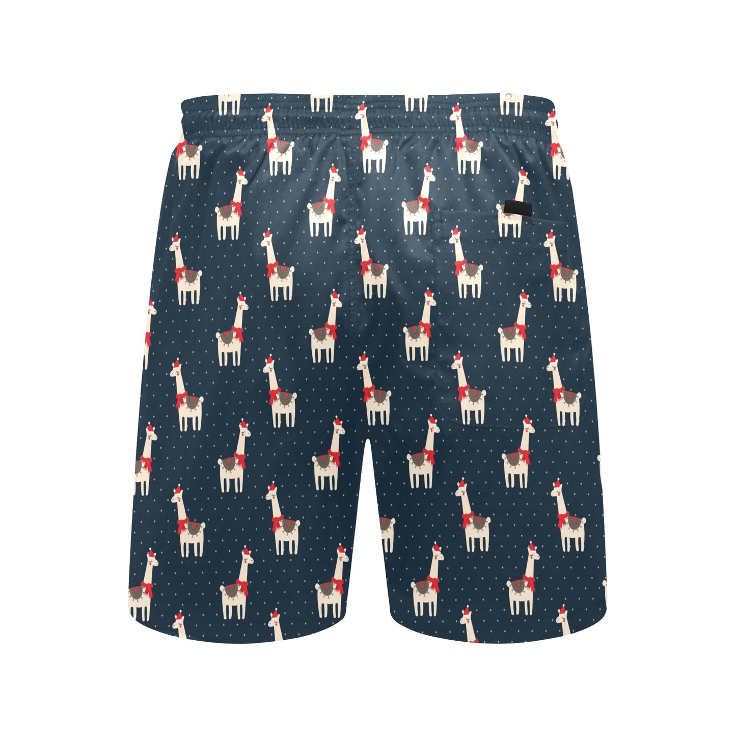 Llama with Polka Dot Themed Print Men's Swim Trunks Beach Shorts