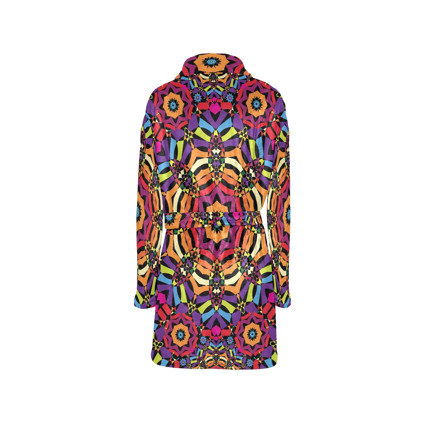 Kaleidoscope Pattern Print Design 01 Women's Fleece Robe