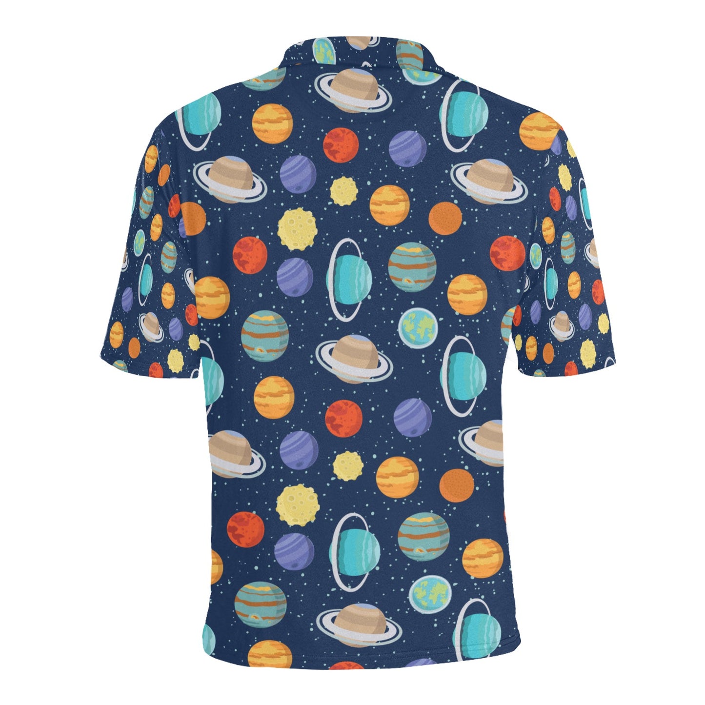 Planet With Star Print Design LKS303 Men Polo Shirt