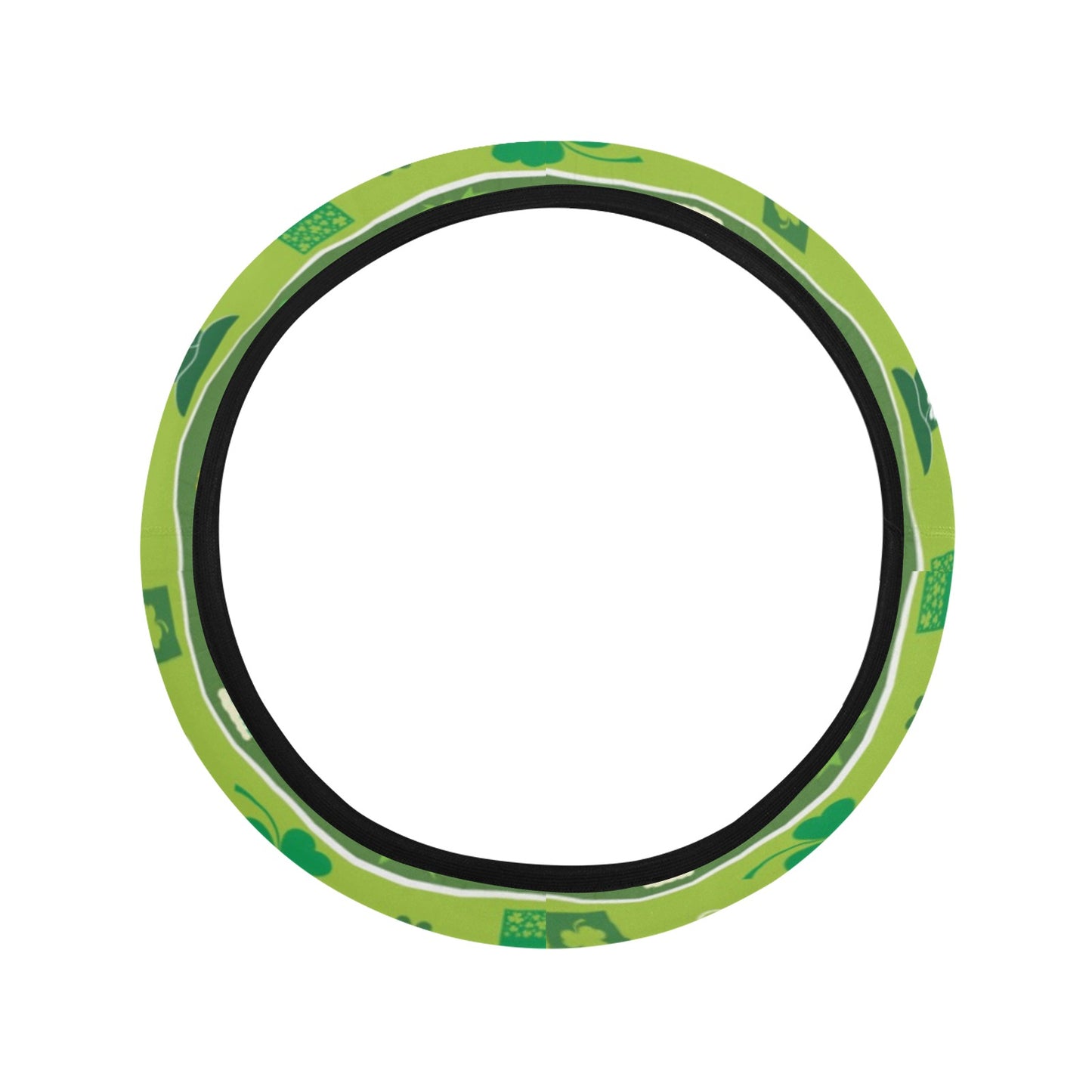 Shamrock Print Design LKS303 Steering Wheel Cover with Elastic Edge