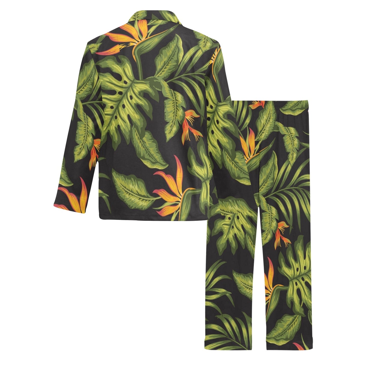 Bird Of Paradise Pattern Print Design BOP013 Men's Long Pajama Set