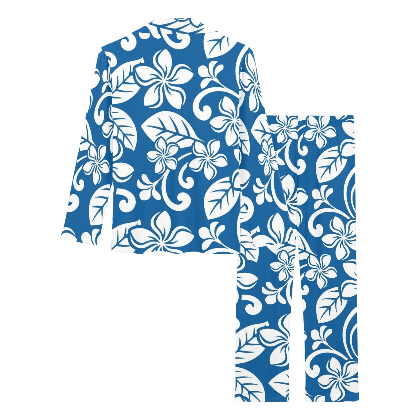Plumeria Pattern Print Design PM013 Women's Long Pajama Set