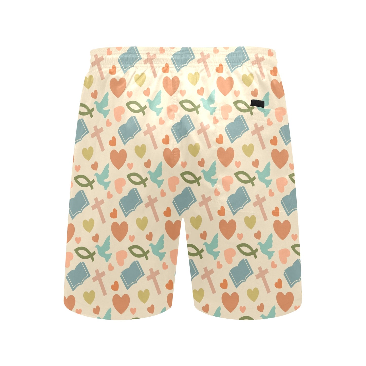 Christian Symbol Pattern Men's Swim Trunks Beach Shorts