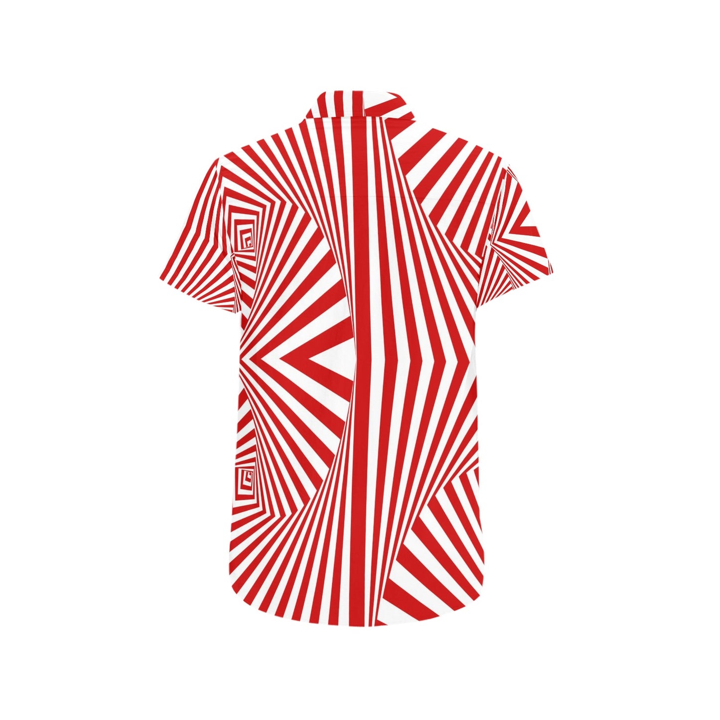 Vortex Print Design LKS304 Men Short Sleeve Button Up Shirt