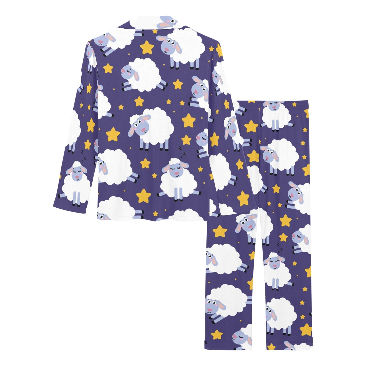 Sheep Pattern Print Design 03 Women's Long Pajama Set