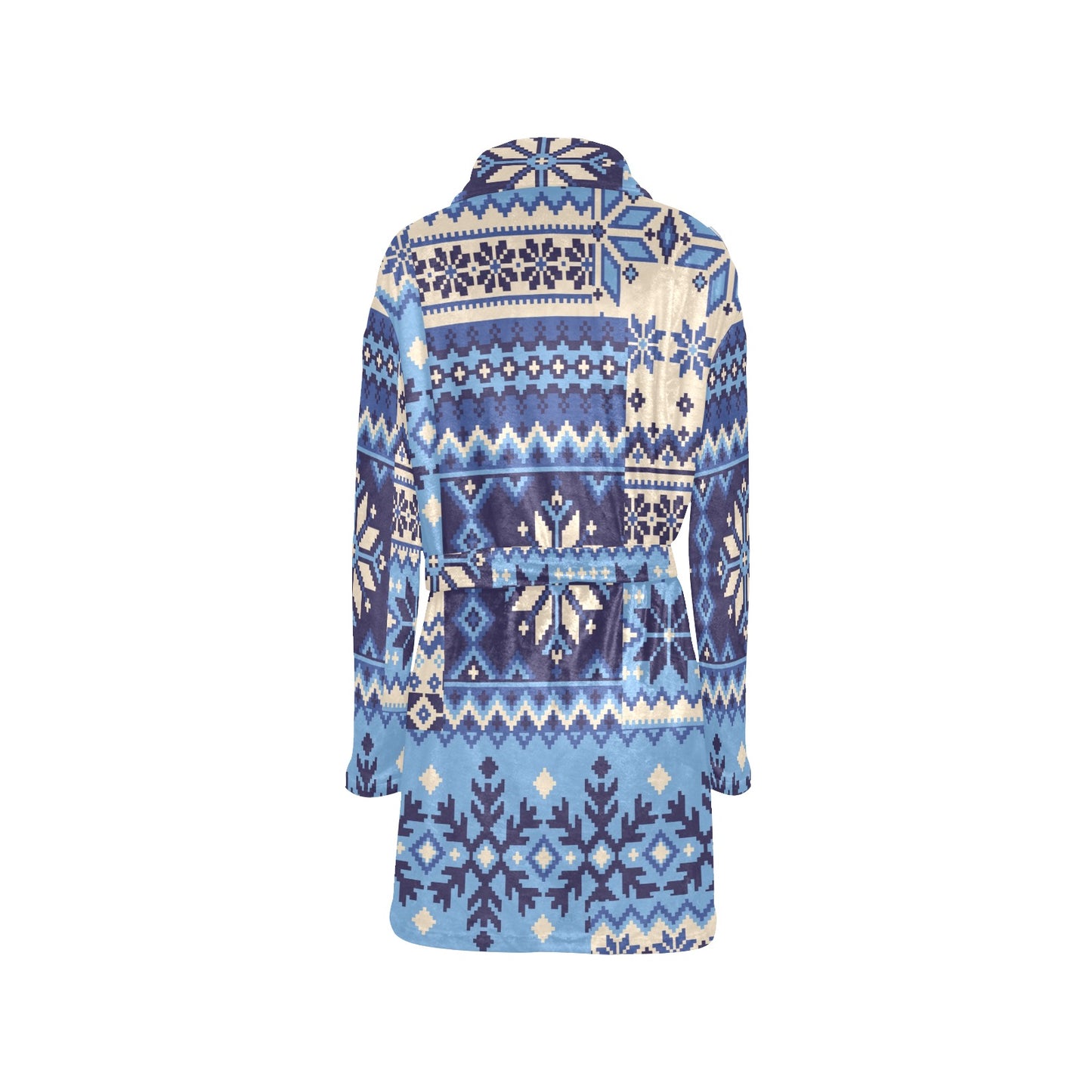 Nordic Pattern Print Design A04 Women's Fleece Robe
