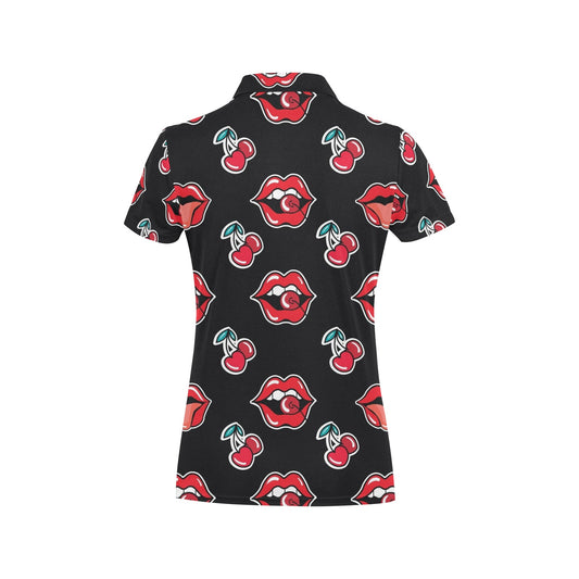 Cherry Pattern Print Design CH04 Women's Polo Shirt